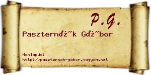 Paszternák Gábor névjegykártya